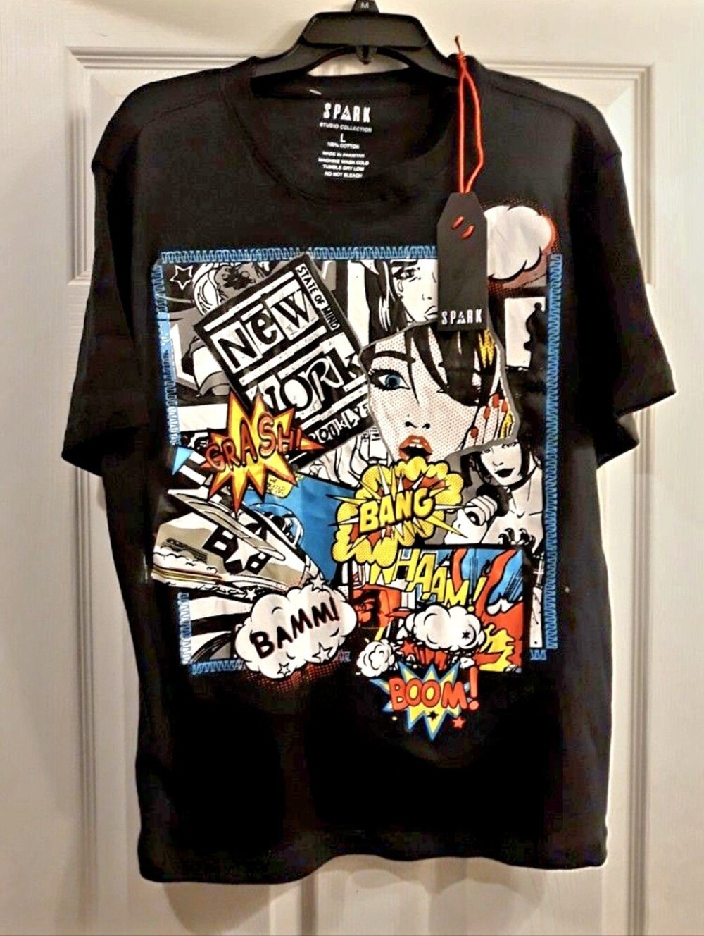 Spark Retro Futurist Graphic Tee NEW YORK STATE OF MIND Adult LG NWT Studio Coll